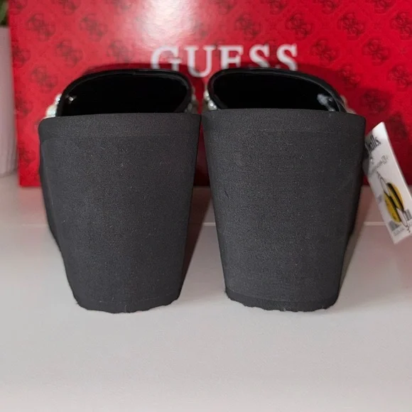 Guess Black Platform Wedge Sandals - Picture 6 of 15